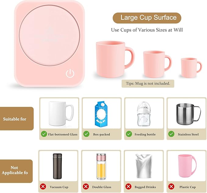 VOBAGA Coffee Mug Warmer for Desk