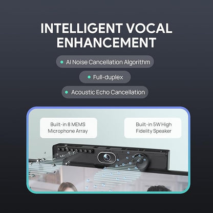 Yealink Video Conference Camera, 4K Webcam, 120° Ai Auto Framing, 8 Microphone