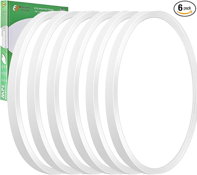 6PK 15.8 Inch LED Flush Mount Ceiling Light, 3000K/4000K/6000K CCT Selectable