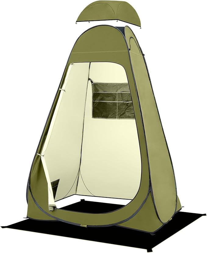 BRIAN & DANY Pop Up Shower Tent, Portable Privacy Camping Changing Tent, Camp Toilet Bathroom Pod with Rain Shelter & Windows, UPF 50+ & Waterproof, 47.2" x 47.2" x 74.8"