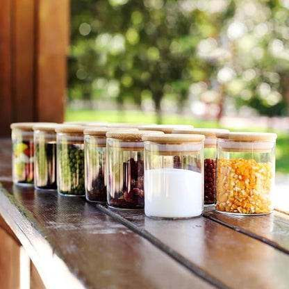 Tzerotone Glass Jars Set, Upgrade Spice Jars