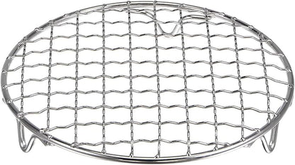 HARFINGTON Round Cooking Rack 6-inch 201 Stainless Steel Cross Wire Barbecue Grill Net with 20mm Legs for Cooking Baking Steaming BBQ
