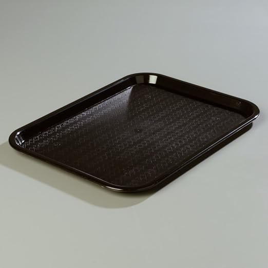 Carlisle FoodService Products CT121603 Café Standard Cafeteria / Fast Food Tray, 12" x 16", Black