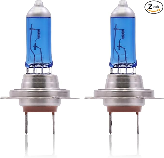 Sinoparcel H7 Halogen Headlight High or Low Beam, Fog Light Bulb, Brighter 5000K White Replacement for Standard 55W Bulb, Pack of 2