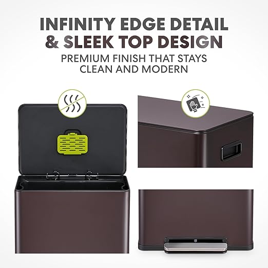 SIMPLI-Magic Infinity Edge 60L / 16 Gallon Kitchen Trash Can