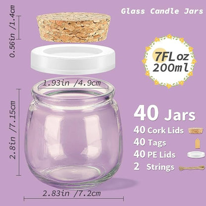 Syntic 40 Pack Small Glass Jars
