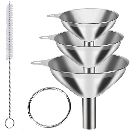 Funnels for Kitchen Bottle Filling, Lmoszuak Mini Stainless Steel Funnels