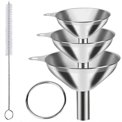 Funnels for Kitchen Bottle Filling, Lmoszuak Mini Stainless Steel Funnels