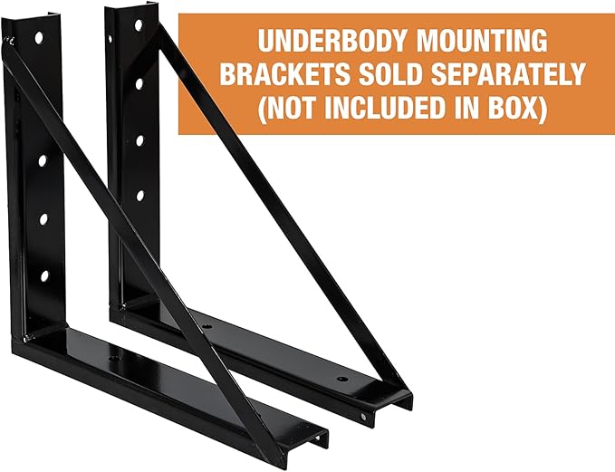 Buyers Products 1704300 Black Steel Underbody Truck Tool Box – 24 x 24 x 24 Inch - Truck Bed & Underbelly RV Storage Box, Locking T-Latch, Weather-Resistant, Heavy-Duty Flatbed Job Box, Made in USA