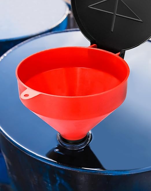 QWORK 4 Quart Lockable Drum Funnel