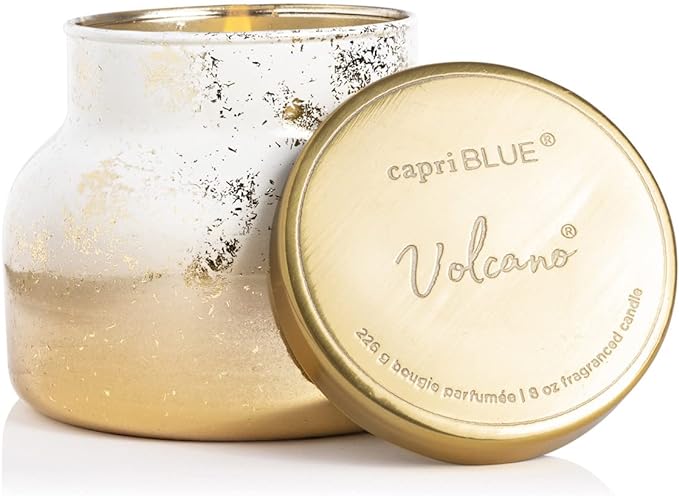 Capri Blue Glimmer Jar Candles - Luxury Holiday Scented Candles for Home - Long Lasting Soy Wax Blend - Scented Holiday & Home Decor - Volcano Signature Petite Jar (8 oz)
