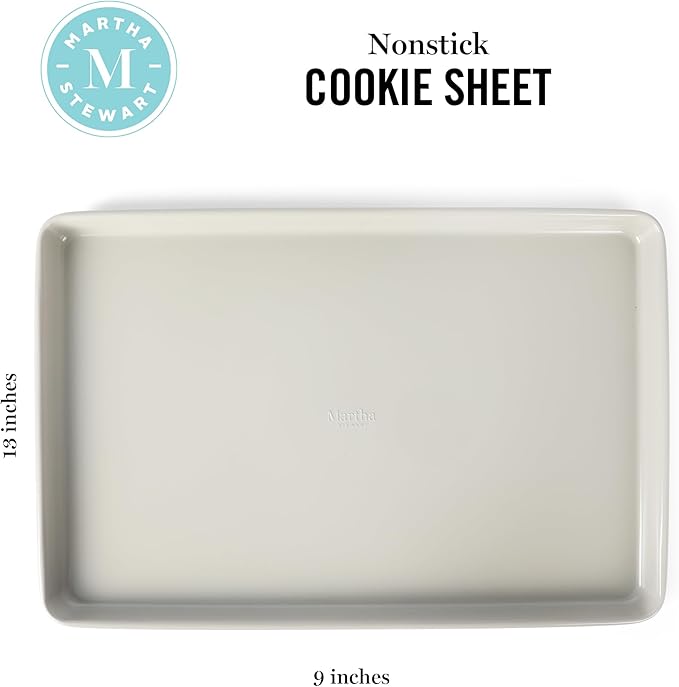 Martha Stewart Gallen 13 x 9 Inch Nonstick Carbon Steel Cookie Sheet – Cool Grey