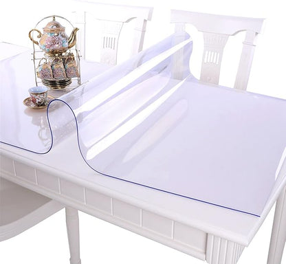 NECAUX 17 x 40 Inch Clear Table Protector, 1.5mm Thick Plastic Desk Pad, Desk Protector Clear, Desk Mats on top of Desks, Vinyl Clear Table Cover Protector for Computer Desk, Writing Desk