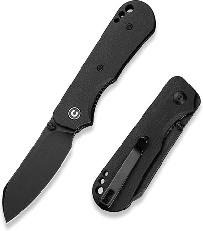 CIVIVI Crabby Pocket Knife, EDC Folding Knife for Men Women with Swedish 14C28N Blade Contoured Micarta Handle, Designed by Ken Onion Jr. C24055-3