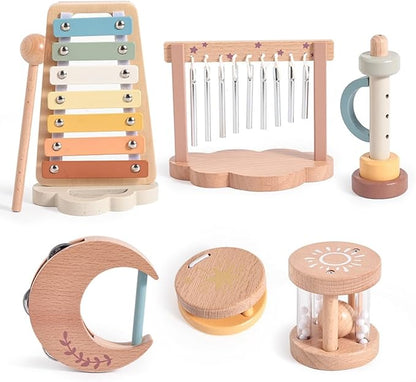 Baby Montessori Musical Instruments,Wooden Percussion Xylophone Musical Toys for Toddlers,Sensory Toys for 18+ Month Old,Kids Preschool Educational,Birthday Gift for Ages 2 3