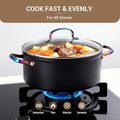 Ammeloo 17 Pcs Ceramic Cookware Set, Induction Pots and Pans Set Non Stick
