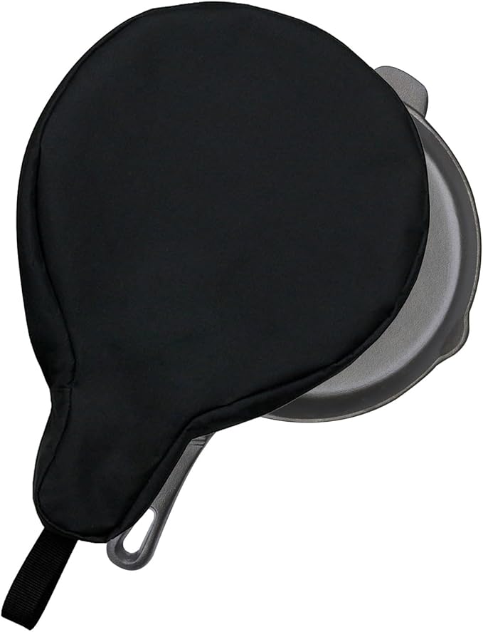 2pcs Lightweight Cast Iron Skillet Bags for 8/10/12in Pans – Waterproof with Hanging Loop, Camping Storage