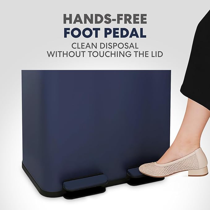 Simpli-Magic 60 Liter / 16 Gallon Rectangular Hands-Free Dual Compartment
