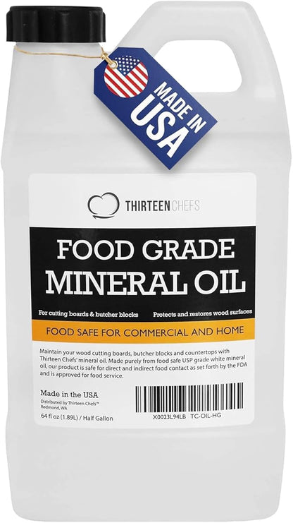 Thirteen Chefs Mineral Oil - 64oz Food Grade Conditioner