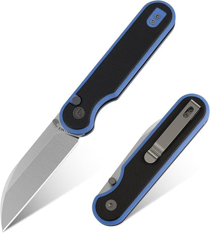 FINTISO Pocket Knife, 3" 14C28N Blade EDC Knife with G10 Handle, Folding Knife with Pocket Clip for Outdoor Camping, Hunting, Hiking, Survival, Parrot Series