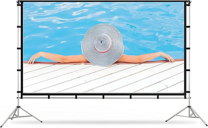 Projector Screen with Stand, Vamvo 100 inch Portable Foldable Projection Screen