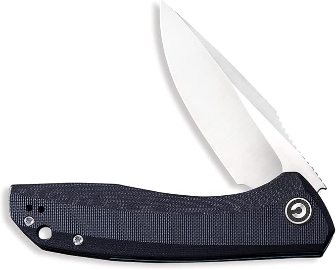 CIVIVI Liner Lock Folding Knife Baklash 3.5" Satin Blade G10 Handles, Reversible Pocket Clip C801C (Black)