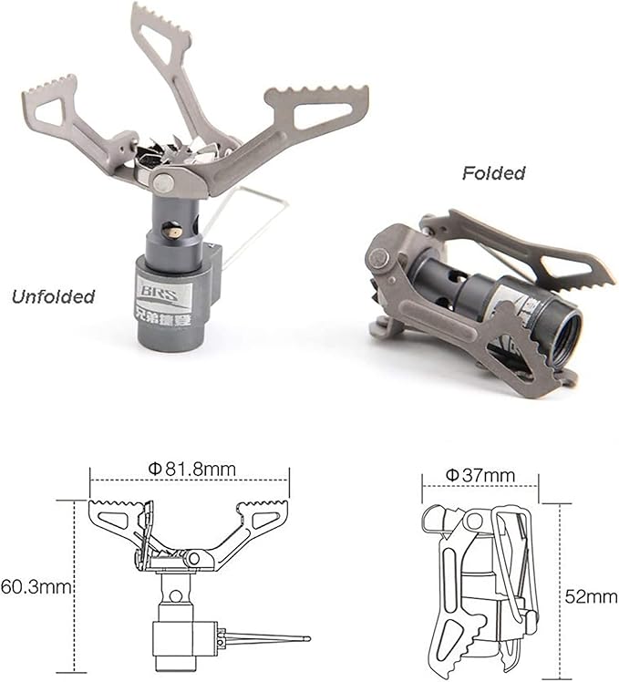 BRS Stove BRS 3000T Stove Titanium Ultralight Backpacking Stove Portable Propane Camping Stove Gas Burner Camp Stove only 26g with Extra O Ring (BRS-3000T Stove)