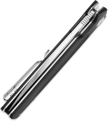 Sitivien ST152 Folding Knife,K110(D2) Steel Blade with G10 Handle EDC Tool Knife for Outdoor Camping,Hiking,Fishing(Black)