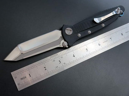 Eafengrow EF55 Pocket Knife Folding Knife G10 Handle D2 Steel Blade Folder EDC Tool Knifes for Working Camping with Clip(Black)
