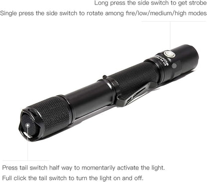 ThruNite 2PCS Archer 2A V3 Cool White LED Flashlight 500 Lumens, Mini AA Flashlight with Lanyard, IPX8 Water-Resistant Dual Switch Outdoor Flash Light - CW