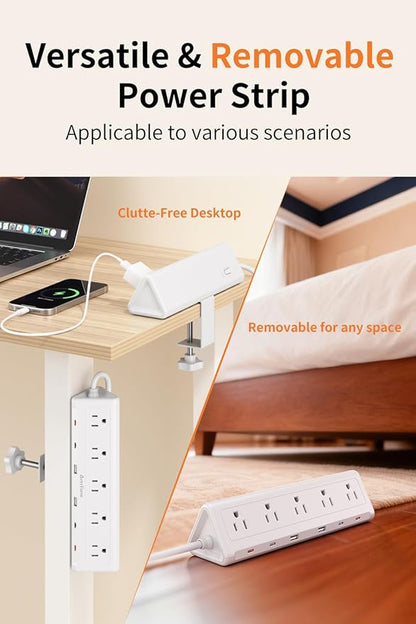 10 FT Desk Clamp Power Strip