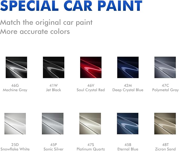 47S Platinum Quartz Touch Up Paint Compatible with Mazda, DIY Car Paint Scratch Repair, Quick & Easy Fix Automotive Scratch Repair for CX-5/CX-3/CX-30/CX-90/Mazda3/Miata/MX-5