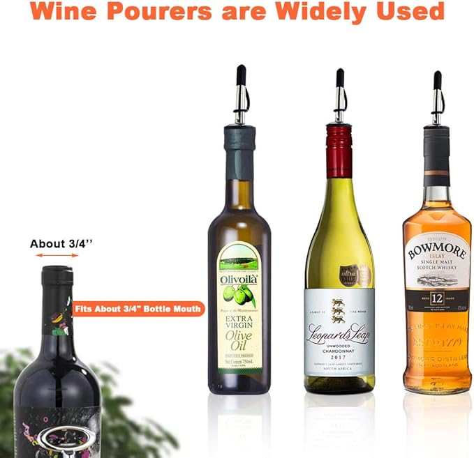 24PCS Liquor Pour Spout, Stainless Steel Bottle Pourers,