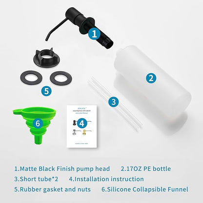 Built in Soap Dispenser for Kitchen Sink, Matte Black Stainless Steel
