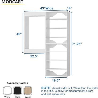 Modular Closet System, Wood Tower Storage