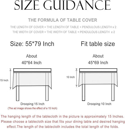 patdrea Designer French Linen Tablecloth Rectangle for Tables,Italian Floral Tablecloth,Provencal Country Tablecloths,FlowerBlue Pattern Table Cover for Kitchen Dining,Christmas,55"x79"