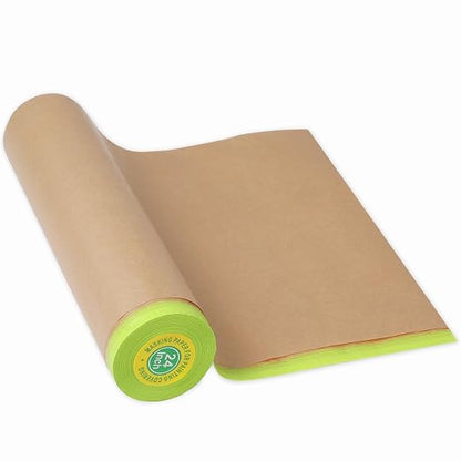 MyLifeUNIT Masking Paper, Automotive Masking Paper Roll with Tape for Painting Protection Covering (1 Rolls, 24 inch x 50 feet)