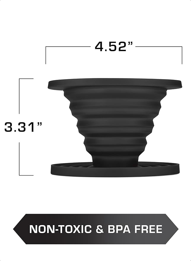 COLETTI Sierra Camping Pour Over Coffee Dripper ??Collapsible Pour Over Coffee Dripper ??Includes Pack of Paper Filters [Black, Pack of 2]