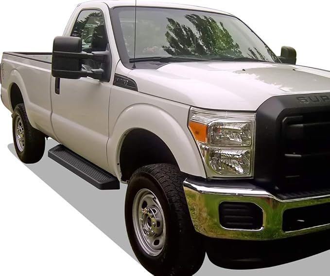APS Running Boards (Nerf Bars Side Steps Step Bars) Compatible with Ford F250 F350 Super Duty 1999-2016 Regular Cab (Black Powder Coated Running Board Style)