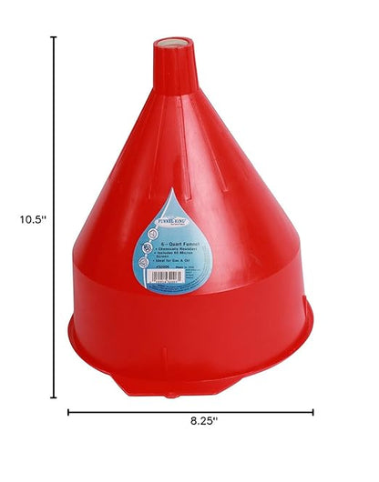 WirthCo 32006 Funnel King Red Polyethylene Funnel