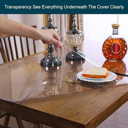 Clear Table Protector Plastic Table Cloths PVC Night Stand Table Cover Mat Office Desk Mat Shelf Surface Protection Crystal Children Painting Cover Pad Transprent Rectangular 24x32 inch
