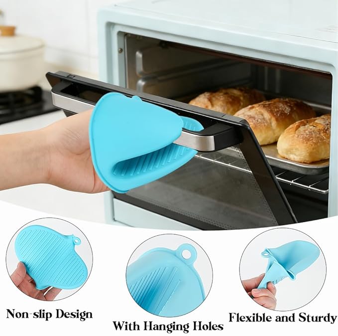 4 PCS Silicone Oven Mitts Heat Resistant Mini Oven Gloves