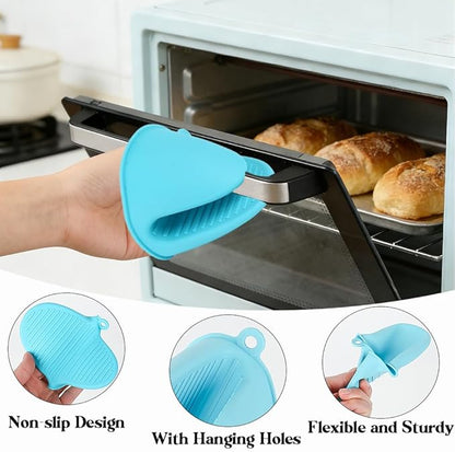 4 PCS Silicone Oven Mitts Heat Resistant Mini Oven Gloves