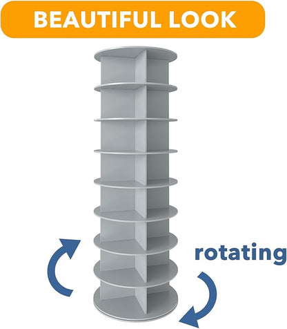 SpaceAid 8 Tier Rotating Shoe Rack Tower, Spinning Shoe Display Lazy Susan