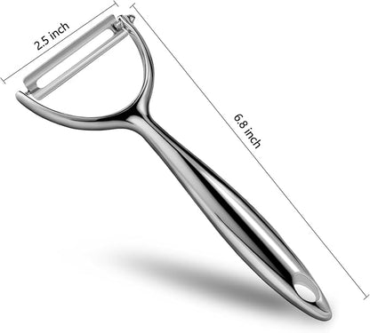 LIIGEMI Effortless Y Peeler with Sharp Stainless Steel Blades for Apples, Cucumbers - Ergonomic Handle for Easy Potato Eye removal, Perfect for Cooking Enthusiasts and Kitchen Novices（silvery）