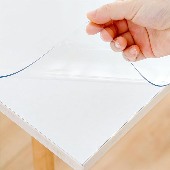 16 x 44 Inch Clear Table Cover Protector, Clear Desk Mat, Table Protector, 1.5mm Plastic Table Cover, Vinyl Table Protector, Desk Mats on Top