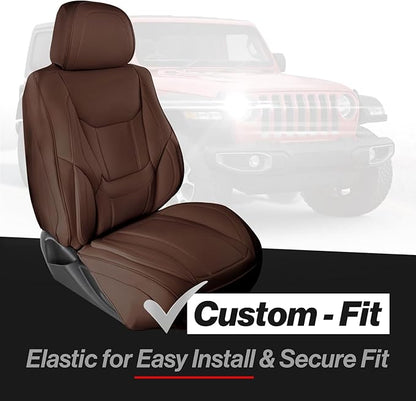 Coverland Custom SUV Car Seat Covers Full Set for [2000-2012 Nissan Pathfinder] - Protector Car Seat Cover Water Resistant Leather Memory Form Back Support Seat Cushion [Full Set-Dark Brown]