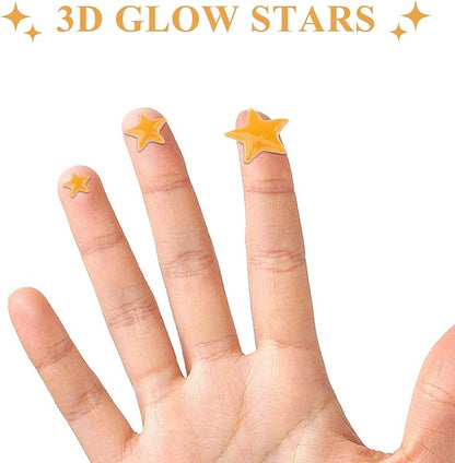 Glow in The Dark Stars Decals Decor 633 Pcs Luminous Dot Stars, 3D Starry Stars Glow in The Dark Stickers for Ceiling or Wall and Kids Bedroom Décor