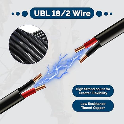 UBL 18/2 Automotive Electrical Wire – 18 AWG 2 Conductor Wire – Flexible