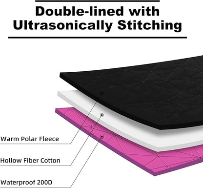 Outdoor Waterproof Blanket, Foldable Fleece Stadium Blanket for Outdoor Sports Event, Camping, Car, Pet, Picnics - Windproof, Wearable, Machine Washable 80" x 58" (Rose Purple,Hooded)